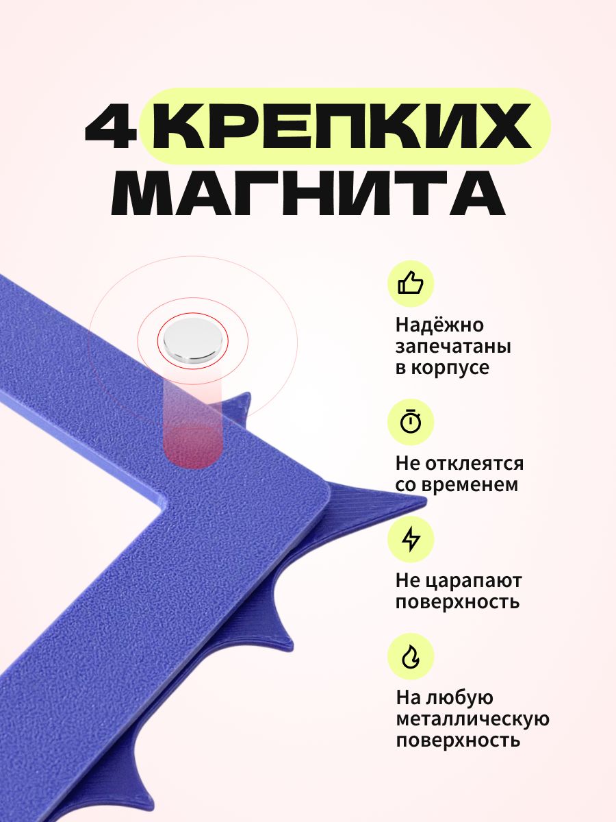 Магнитная рамка для фото Instax Mini, фоторамка на холодильник инстакс мини, синяя — фото 5