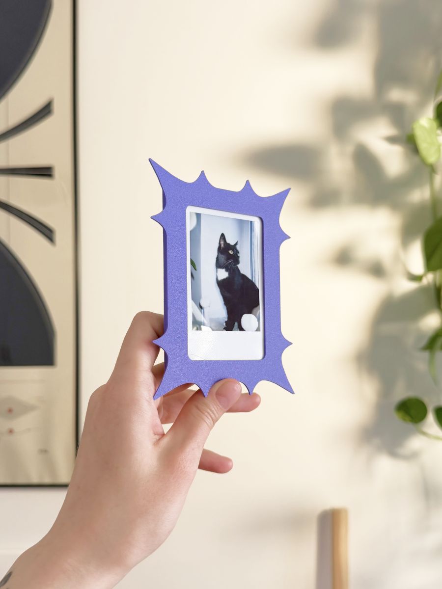 Магнитная рамка для фото Instax Mini, фоторамка на холодильник инстакс мини, синяя — фото 7